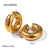 IG Style Circle Geometric Stainless Steel 18K Gold Plated Earrings