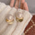 French Pearl Geometric Artificial Pearl Pearl Inlay Stud Earrings