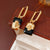 Luxurious Zodiac Sign Geometric Chinese Zodiac Animal Copper Zircon Inlay Earrings