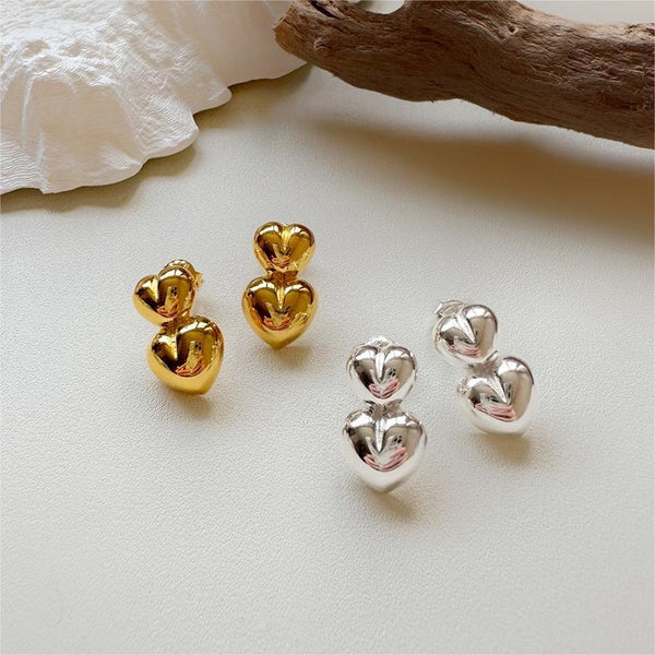 925 Sterling Silver Korean Chamfered Cube Text Letter Number Silver Electroplating Stud Earrings