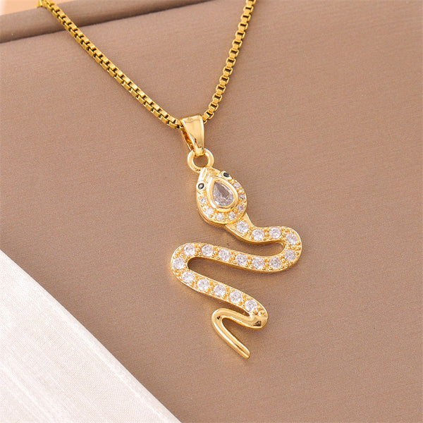 Natural Snake Stainless Steel Electroplating Necklaces