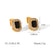 IG Style Square Geometric Stainless Steel Zircon Inlay Earrings