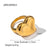 Women IG Style Heart Geometric Stainless Steel 18K Gold Plated Rings