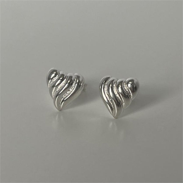 925 Sterling Silver Korean Chamfered Cube Text Letter Number Silver Electroplating Stud Earrings