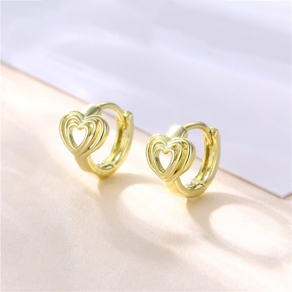 Women Geometric Metal Copper Stud Earrings