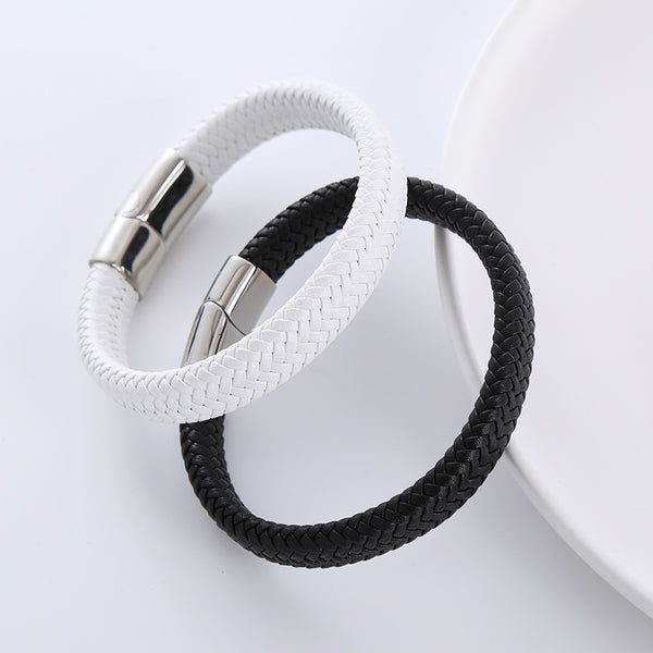 Unisex Minimalist Metal Leather Handmade String Bracelets