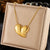 Fashion Heart Heart Stainless Steel Electroplating Necklaces