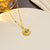 Fashion Eye Titanium Steel 18K Gold Plated Necklaces