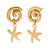 Fashion Starfish Animal Chinese Zodiac Stainless Steel Electroplating Stud Earrings