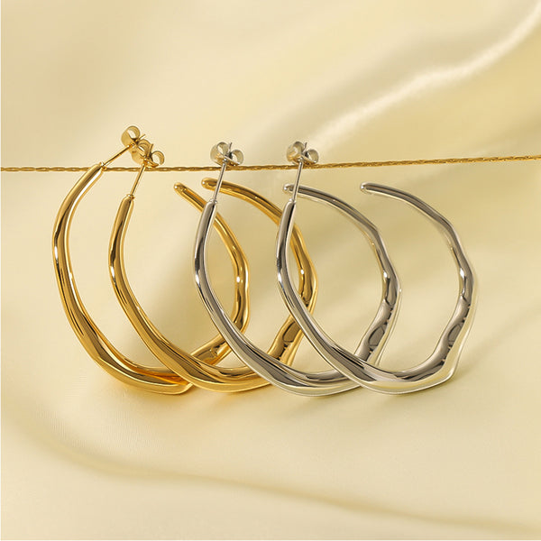 IG Style Irregular Geometric Stainless Steel Electroplating Earrings