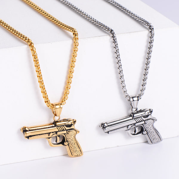 Retro Unisex Vintage Metal Retro Vintage Pistol Stainless Steel Pendants