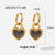 IG Style Heart Circle Geometric Stainless Steel 18K Gold Plated Earrings