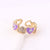 IG Style Women Diamond Metal Heart Copper Electroplating Rings