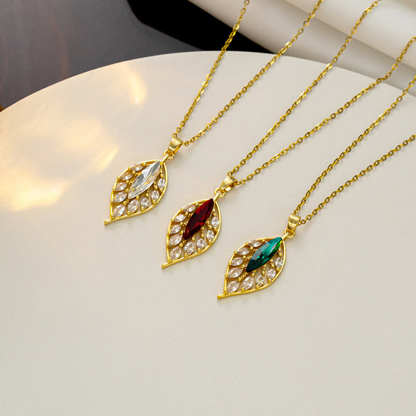 Heart Geometric Titanium Steel 18K Gold Plated Necklaces