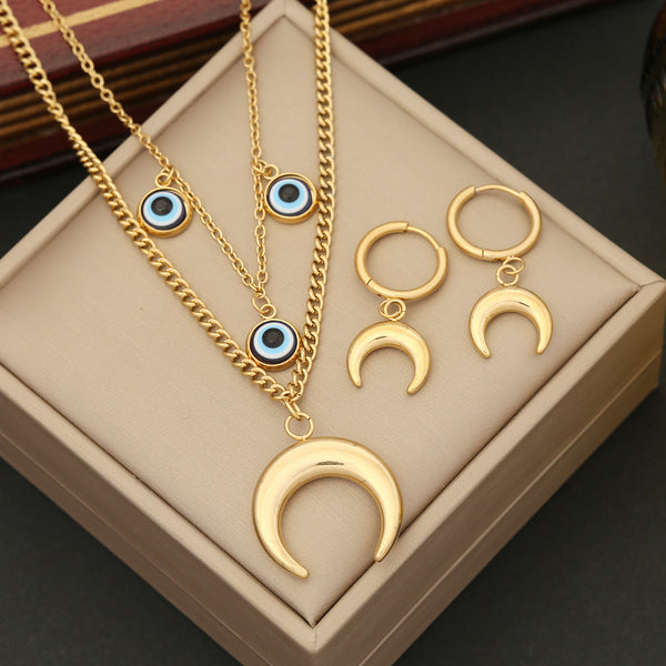 Expressive Eye Stainless Steel Electroplating Necklaces