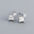 925 Sterling Silver Korean Quadrilateral Geometric Silver Diamond Inlay Stud Earrings