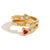 Expressive Fashion Heart Studded Geometric Stainless Steel 18K Gold Plated Rings