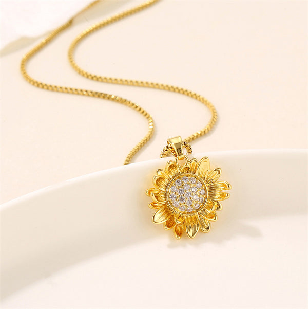 IG Style Flower Stainless Steel Electroplating Necklaces