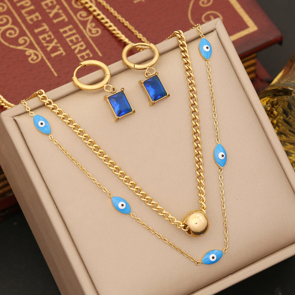 Fashion Eye Stainless Steel Electroplating Necklaces