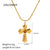 Cross Geometric Stainless Steel Electroplating Necklaces