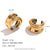 Fashion Petal Geometric Flower Stainless Steel 18K Gold Plated Earrings