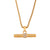 Minimalist Stripe Geometric Stainless Steel 18K Gold Plated Necklaces