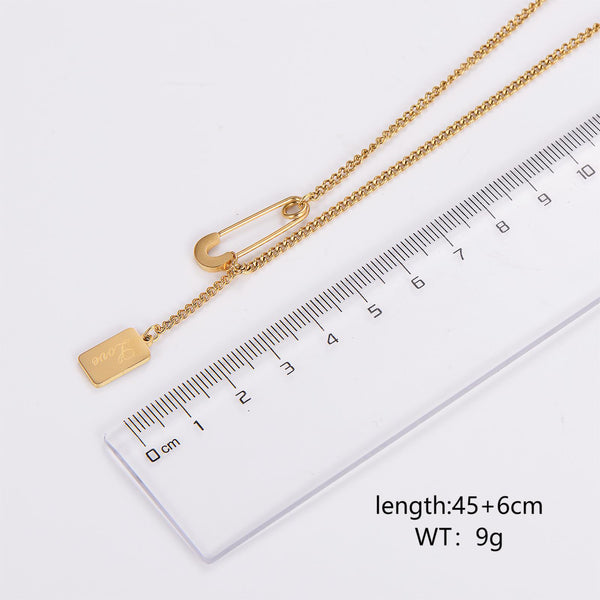 Minimalist Quadrilateral Circle U-Shape Stainless Steel Electroplating Necklaces