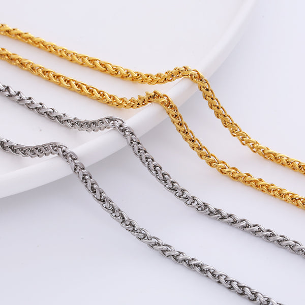 Street Stripe Geometric Stainless Steel Electroplating Necklaces