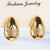 Moderate Luxury Sphere Square Circle Heart Droplet Copper Diamond Inlay Stud Earrings