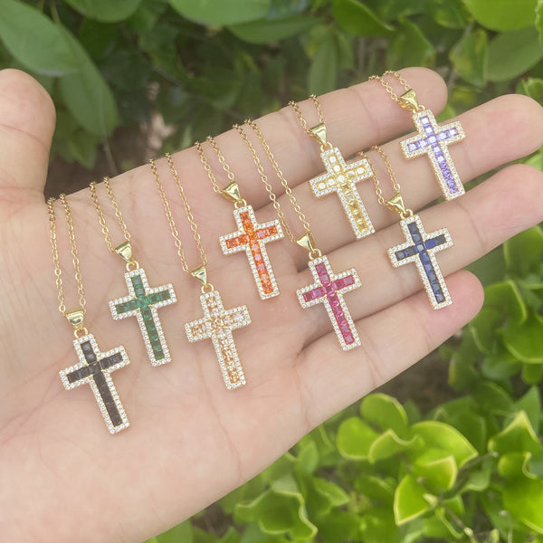 Women Cross Copper Electroplating Pendants