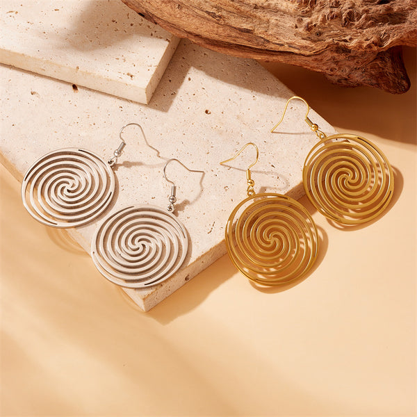 Fashion Circle Geometric Stainless Steel Electroplating Earrings