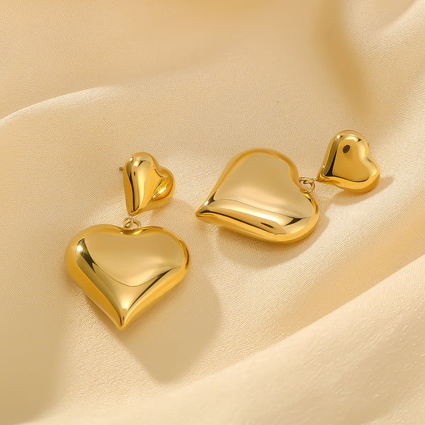 IG Style Heart Heart Stainless Steel Electroplating Earrings