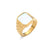 Minimalist Fashion Shell Geometric Stainless Steel 18K Gold Plated Rings