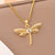 Natural Dragonfly Stainless Steel Electroplating Necklaces