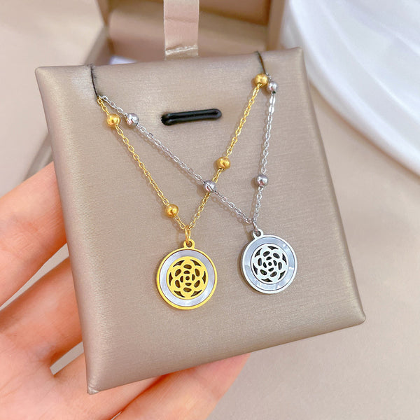 Cartoon Flower Gourd Geometric Titanium Steel Electroplating Necklaces