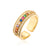 Women Irregular Geometric Copper Inlay Rings