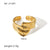 Women IG Style Circle Heart Geometric Stainless Steel Electroplating Rings