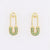 IG Style Women Paperclip Pin Zircon Inlay Stud Earrings