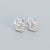 925 Sterling Silver Korean Quadrilateral Geometric Silver Electroplating Stud Earrings