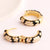 Women Round Circle Geometric Copper Oil Dripping Earrings