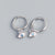 925 Sterling Silver Cute & Edgy Women Quadrilateral Silver Diamond Inlay Earrings