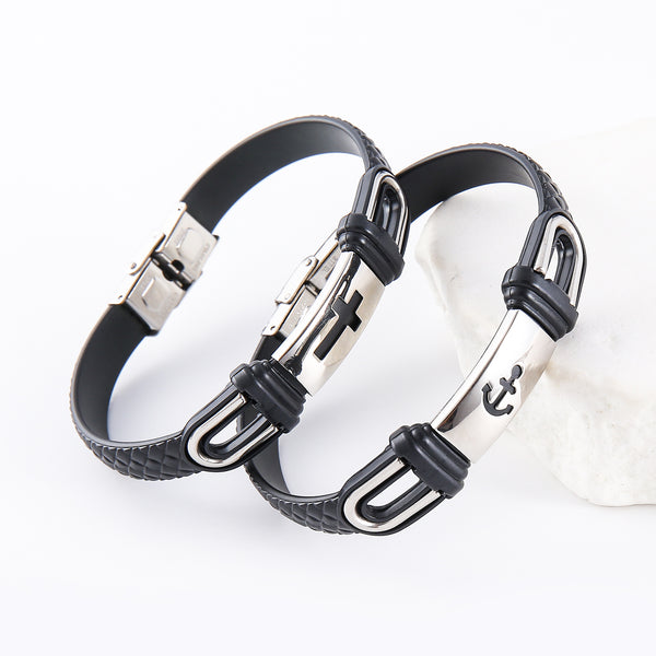 Fashion Unisex Round Geometric Stainless Steel Bracelets