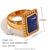 Vintage Fashion Retro Quadrilateral Circle Geometric Stainless Steel 18K Gold Plated Rings