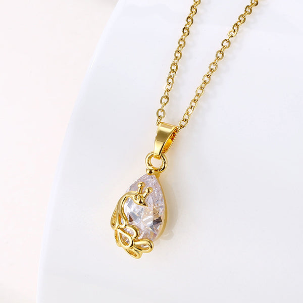 Women Minimalist Geometric Metal Droplet Stainless Steel Electroplating Necklaces