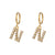 Minimalist Letter Number Text Stainless Steel 18K Gold Plated Earrings