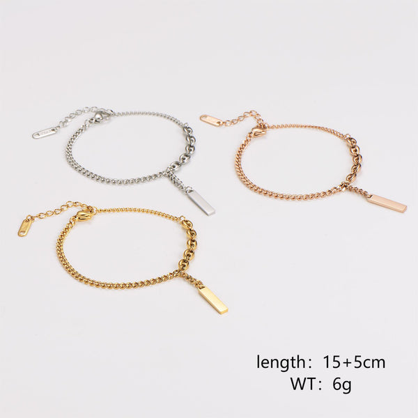 Fashion Women Chain Geometric Stainless Steel Electroplating Bracelets