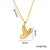 Letter Text Number Titanium Steel 18K Gold Plated Necklaces