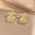 Moderate Luxury Flower Copper Diamond Inlay Stud Earrings