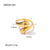 Women IG Style Circle Geometric Stainless Steel 18K Gold Plated Rings