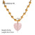 IG Style Heart Geometric Stainless Steel 18K Gold Plated Necklaces